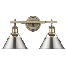  3306-BA2 AB-PW - Orwell AB 2 Light Bath Vanity in Aged Brass with Pewter shades
